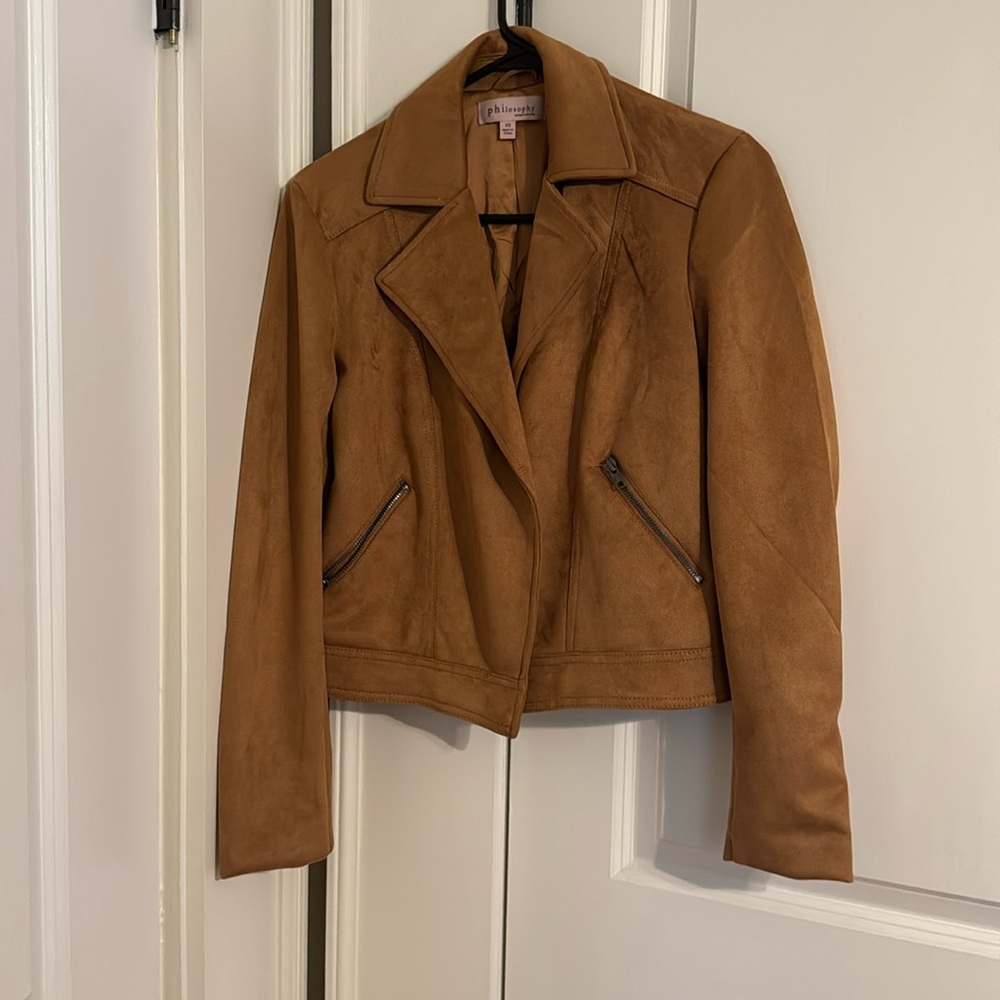 Camel color cropped jacket